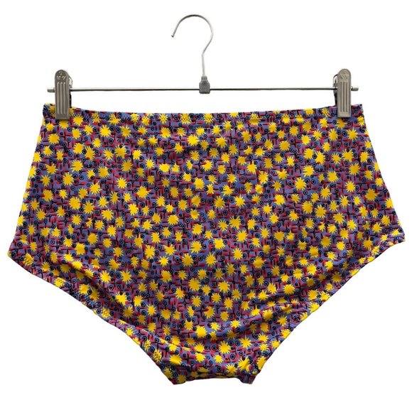SOLID & STRIPED Ginger Bikini Bottom Size Large Geo.Print Yellow Floral NWT 0100 - Picture 6 of 9